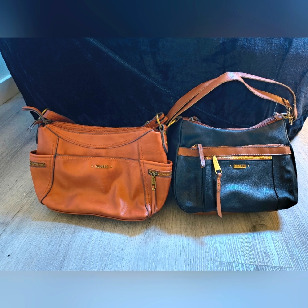 Rosetti Women's Tan Bag and Black and Tan Leather Bag Bundle